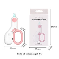 HKM-4116285 Pet LED Cat Nail Scissors - Comfortable Grip, Durable ABS/ Stainless Steel, 15cm & Mini 10cm Options