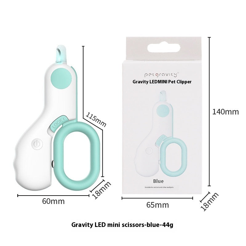 HKM-4116285 Pet LED Cat Nail Scissors - Comfortable Grip, Durable ABS/ Stainless Steel, 15cm & Mini 10cm Options