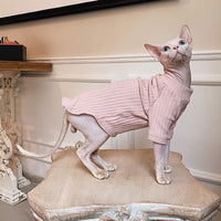 HKM-4116669 Cotton Stretch Minimalist Cat Outfit for Hairless Breeds - Casual Wear in Lotus Root Color