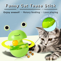 HKM-4119101 Green Frog Tumbler Cat Toy with Food Dropping Feature