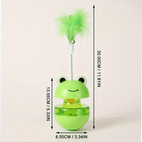 HKM-4119101 Green Frog Tumbler Cat Toy with Food Dropping Feature