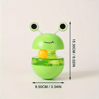 HKM-4119101 Green Frog Tumbler Cat Toy with Food Dropping Feature