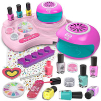 HKM-411923 Kids Nail Art Salon Set with Nail Dryer & Manicure Kit for Ages 2-12