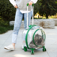HKM-4120509 Transparent Space Capsule Pet Trolley Bag - Geometric Pattern, Medium Hard Material, 7.5kg Capacity