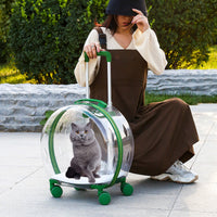 HKM-4120509 Transparent Space Capsule Pet Trolley Bag - Geometric Pattern, Medium Hard Material, 7.5kg Capacity