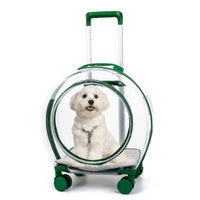 HKM-4120509 Transparent Space Capsule Pet Trolley Bag - Geometric Pattern, Medium Hard Material, 7.5kg Capacity