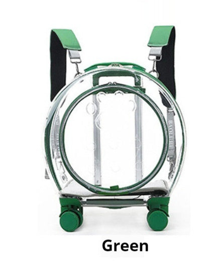 HKM-4120509 Transparent Space Capsule Pet Trolley Bag - Geometric Pattern, Medium Hard Material, 7.5kg Capacity
