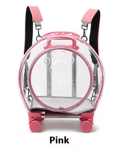 HKM-4120509 Transparent Space Capsule Pet Trolley Bag - Geometric Pattern, Medium Hard Material, 7.5kg Capacity