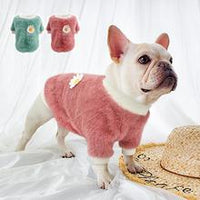 HKM-4120637 Daisy Plush Crew Neck Dog and Cat Apparel for Autumn and Winter