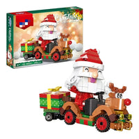 HKM-412115 Santa Sled Reindeer Building Blocks Set – Creative DIY Educational Toy for Kids