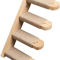HKM-4121533 Wooden Multi-layer Cat Wall Ladder Stairs Springboard Toy - Pine Material