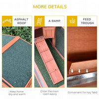 HKM-4121917 Outdoor Wooden Rabbit Hutch with Detachable Run, 62" Animal Habitat for Small Pets