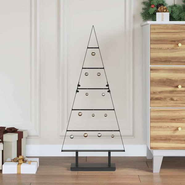 HKM-412243 Minimalist Black Metal Christmas Tree with Stand - 90 cm Height
