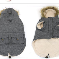 HKM-4122685 Comfortable Thermal Cotton Coat for Dogs and Cats - Grey, Sizes S to XXL