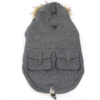 HKM-4122685 Comfortable Thermal Cotton Coat for Dogs and Cats - Grey, Sizes S to XXL