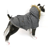HKM-4122685 Comfortable Thermal Cotton Coat for Dogs and Cats - Grey, Sizes S to XXL