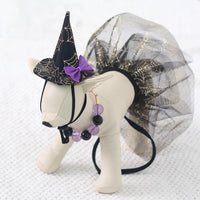 HKM-4123069 Spider Web Hat and Shawl Set for Pets - Halloween Costume Accessories in Various Sizes