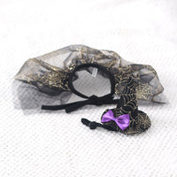 HKM-4123069 Spider Web Hat and Shawl Set for Pets - Halloween Costume Accessories in Various Sizes