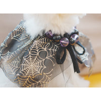 HKM-4123069 Spider Web Hat and Shawl Set for Pets - Halloween Costume Accessories in Various Sizes