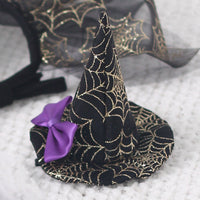 HKM-4123069 Spider Web Hat and Shawl Set for Pets - Halloween Costume Accessories in Various Sizes