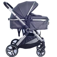 HKM-412307 Convertible Baby Stroller with Dual Direction Push, Reclining Seats, and Large Storage Basket
