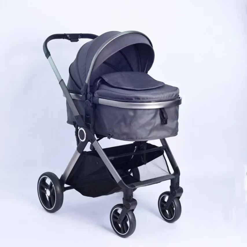 HKM-412307 Convertible Baby Stroller with Dual Direction Push, Reclining Seats, and Large Storage Basket