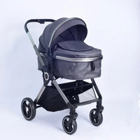 HKM-412307 Convertible Baby Stroller with Dual Direction Push, Reclining Seats, and Large Storage Basket