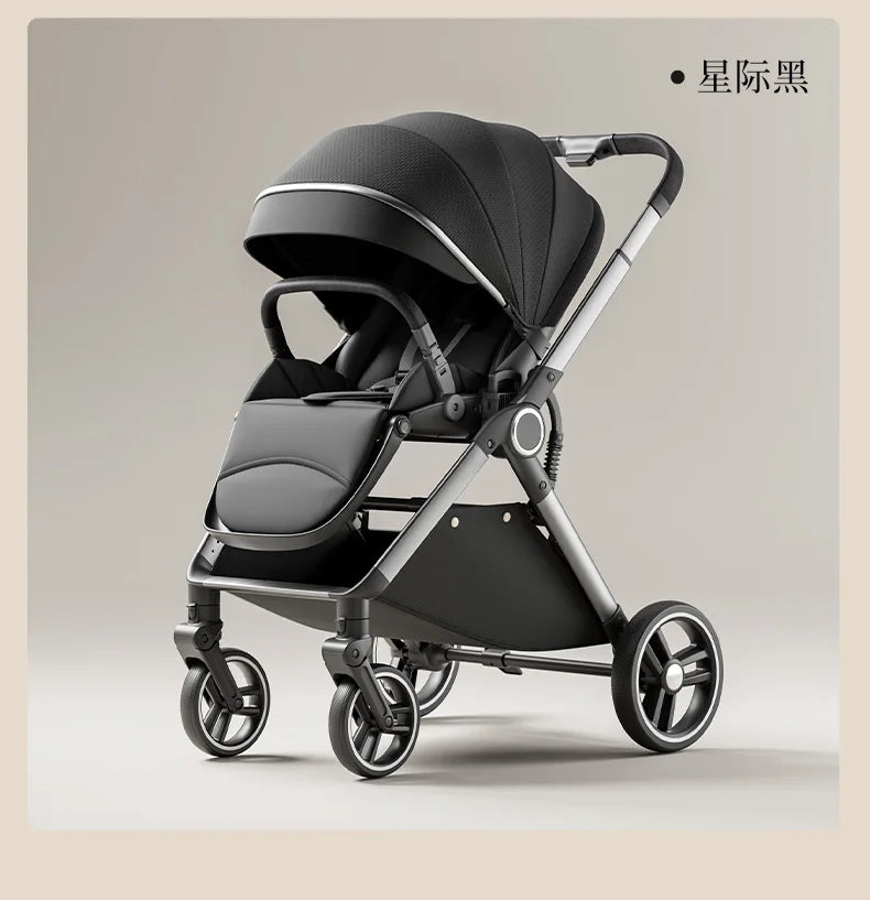 HKM-412307 Convertible Baby Stroller with Dual Direction Push, Reclining Seats, and Large Storage Basket