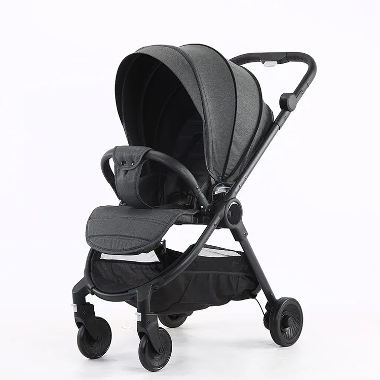 HKM-412307 Convertible Baby Stroller with Dual Direction Push, Reclining Seats, and Large Storage Basket