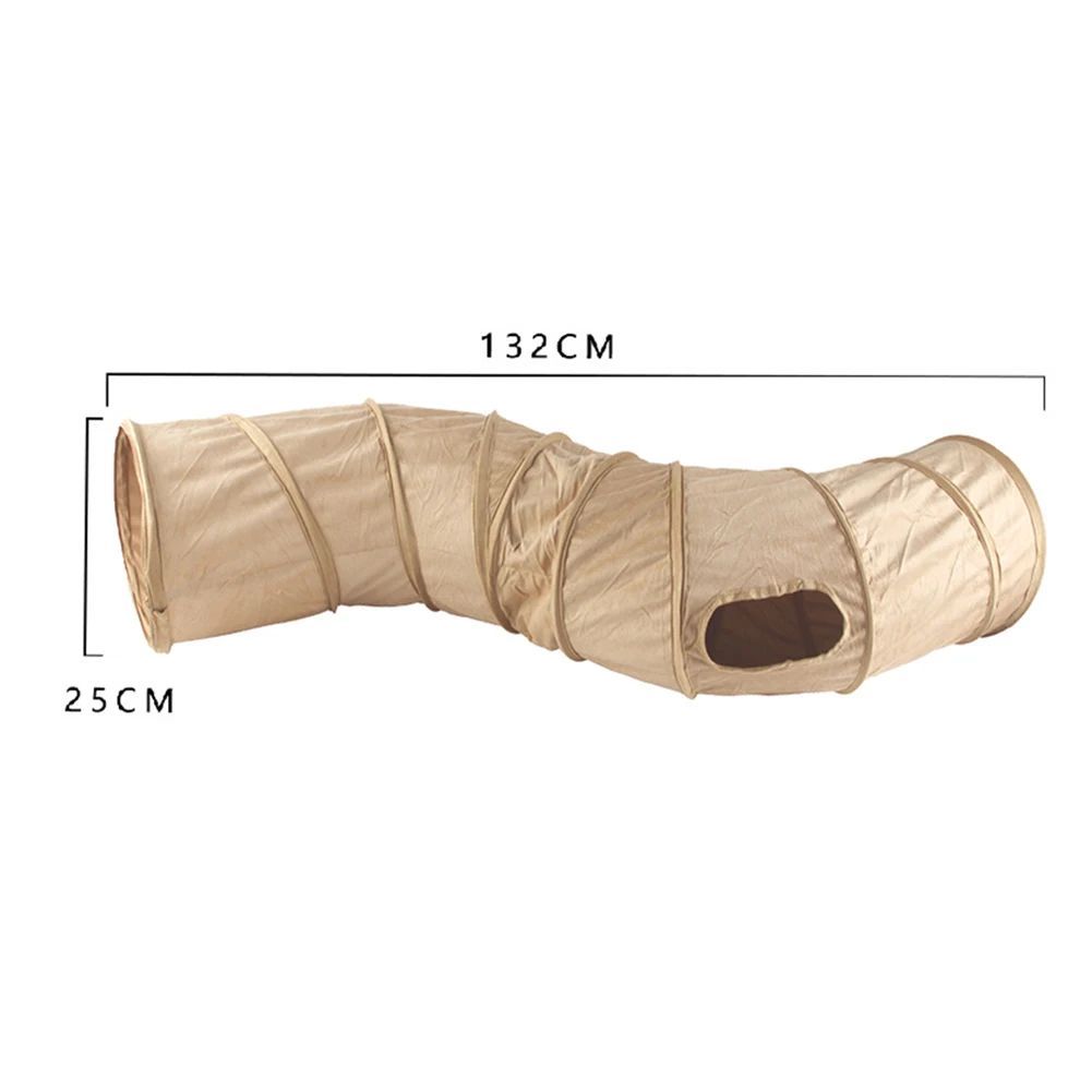 HKM-4123325 Collapsible S-Shape Cat Tunnel and Play Tube for Indoor Cats, Small Pets, and Rabbits