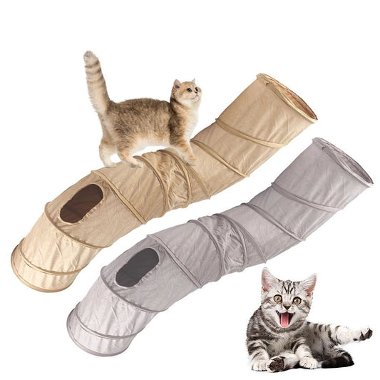 HKM-4123325 Collapsible S-Shape Cat Tunnel and Play Tube for Indoor Cats, Small Pets, and Rabbits