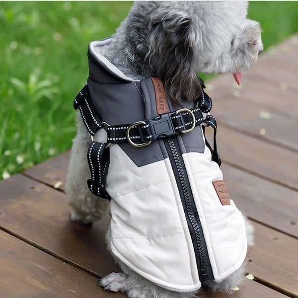 HKM-4123837 Winter Warm Casual Dog Vest with Towing Ring in Multiple Colors & Sizes