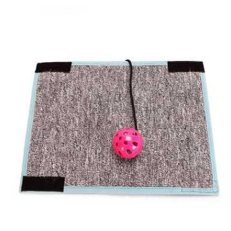 HKM-412435 Sisal and Loop Carpet Cat Scratching Post with Velcro Foot Pads for Furniture Protection