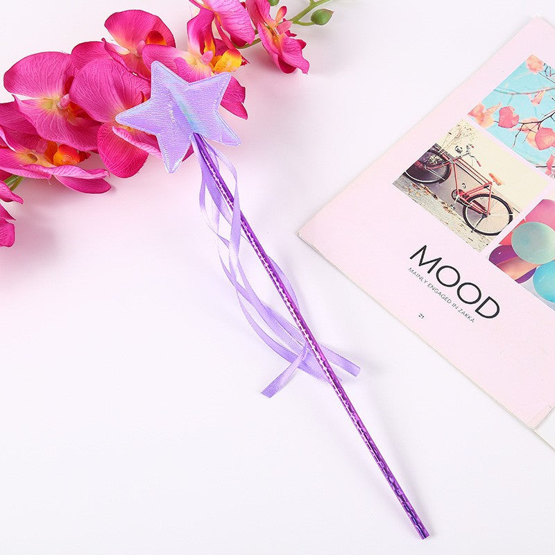 HKM-4124861 Five-Pointed Star Tassel Cat Teaser Toy in Pink, White, Blue, and Purple