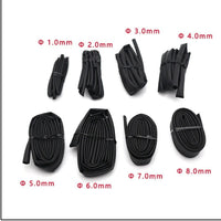 HKM-412499 Black Heat Shrink Tube Kit - Flame Retardant, Waterproof, 2:1 Ratio Polyolefin, for Cables and USB Connections