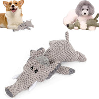 HKM-4126653 Indestructible Dog Chew Toy for Heavy Chewers - Plush Rope Squeaky Toy with Teeth Cleaning Features
