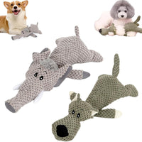 HKM-4126653 Indestructible Dog Chew Toy for Heavy Chewers - Plush Rope Squeaky Toy with Teeth Cleaning Features