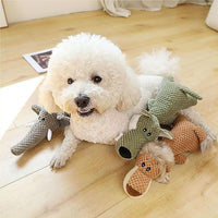 HKM-4126653 Indestructible Dog Chew Toy for Heavy Chewers - Plush Rope Squeaky Toy with Teeth Cleaning Features