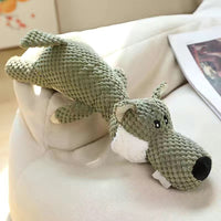 HKM-4126653 Indestructible Dog Chew Toy for Heavy Chewers - Plush Rope Squeaky Toy with Teeth Cleaning Features