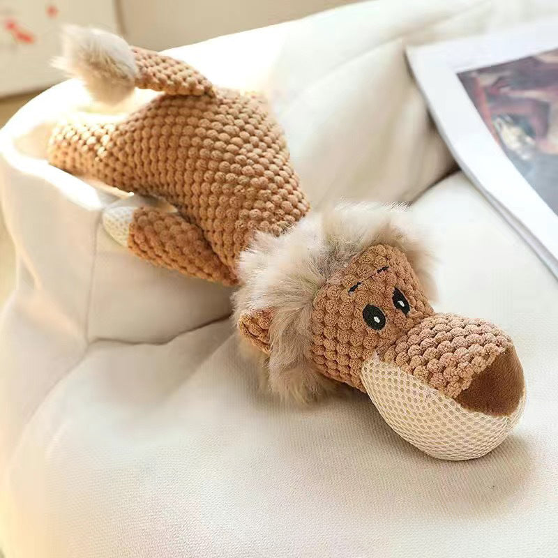 HKM-4126653 Indestructible Dog Chew Toy for Heavy Chewers - Plush Rope Squeaky Toy with Teeth Cleaning Features