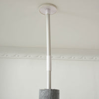 HKM-4127293 85.5" Adjustable Floor-to-Ceiling Cat Tree with 4-Tiers, Scratching Posts, Condo, and Toys in Light Grey