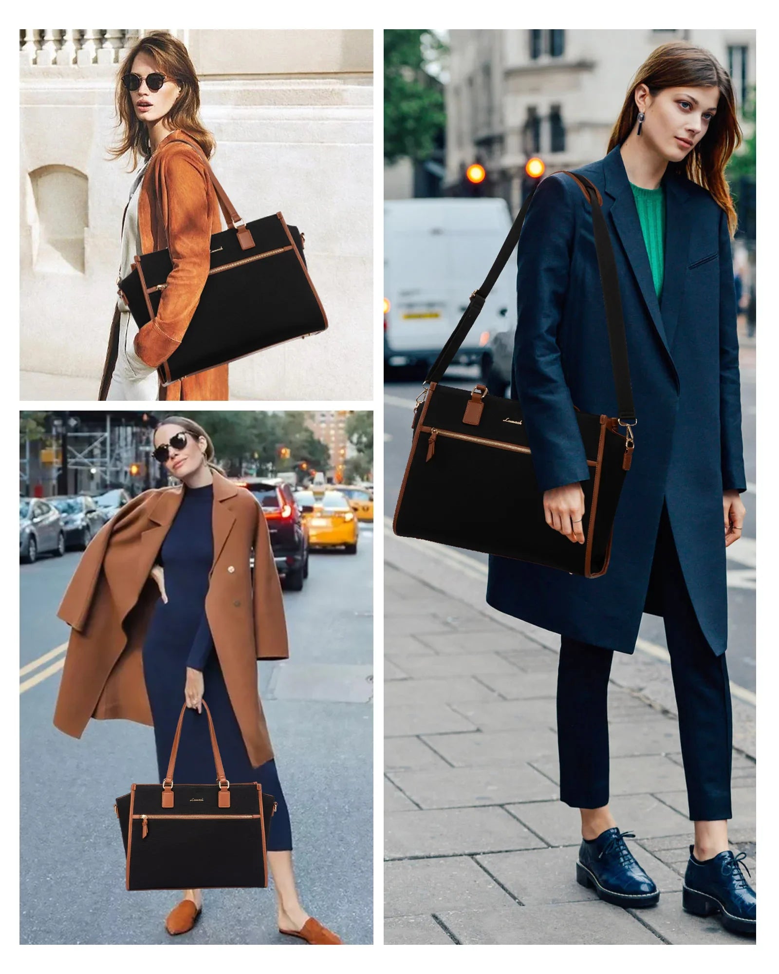 HKM-412819 Fashionable Leather Tote Bags Set for 15.6 Inch Laptops - Ideal for Office, Business, and Travel