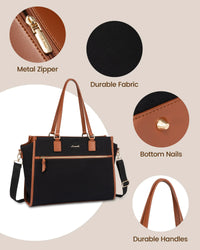 HKM-412819 Fashionable Leather Tote Bags Set for 15.6 Inch Laptops - Ideal for Office, Business, and Travel