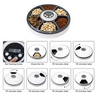 HKM-412883 Automatic Pet Food Dispenser with Smart Timed Control, White, Size 30 cm x 7 cm