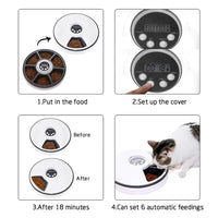 HKM-412883 Automatic Pet Food Dispenser with Smart Timed Control, White, Size 30 cm x 7 cm