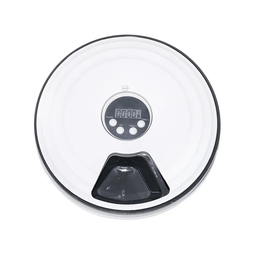 HKM-412883 Automatic Pet Food Dispenser with Smart Timed Control, White, Size 30 cm x 7 cm