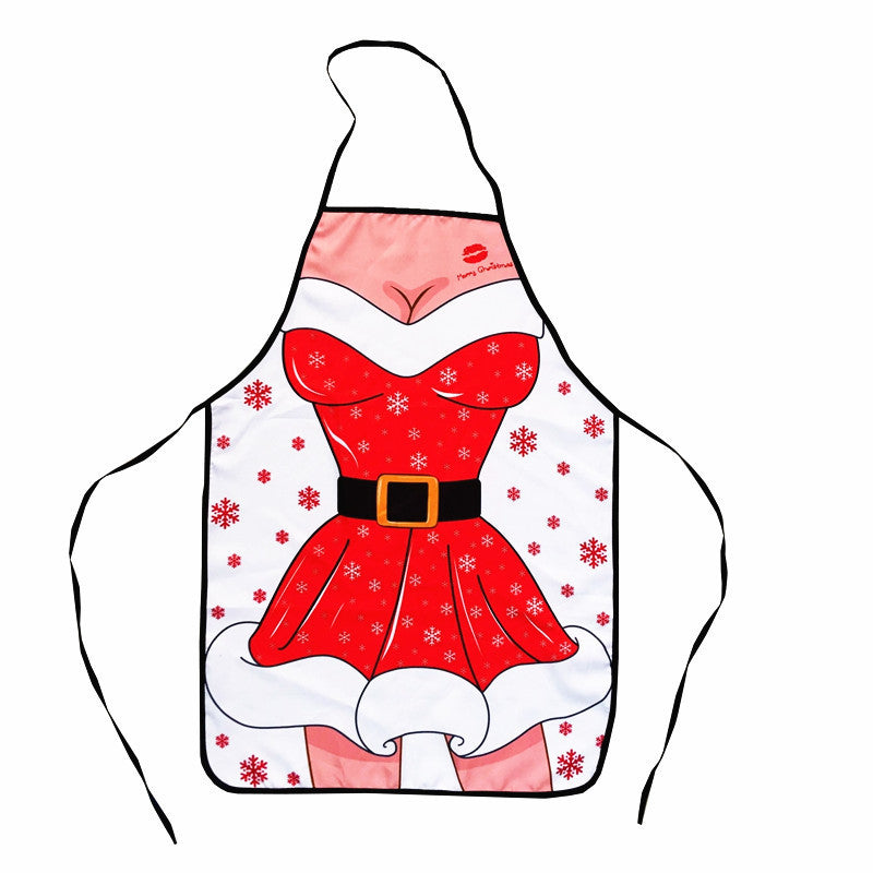 HKM-412883 Festive Women's Christmas Apron in Polyester - 47x70 cm, Lightweight Design, One Piece