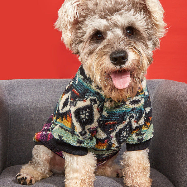 HKM-4129085 Ethnic Style Thickened Fleece Sweater for Cats and Dogs