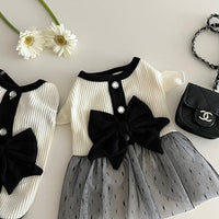 HKM-4129597 Summer Black and White Princess Dress for Small Dogs - Lightweight Polyester Vest