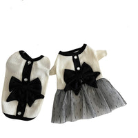 HKM-4129597 Summer Black and White Princess Dress for Small Dogs - Lightweight Polyester Vest